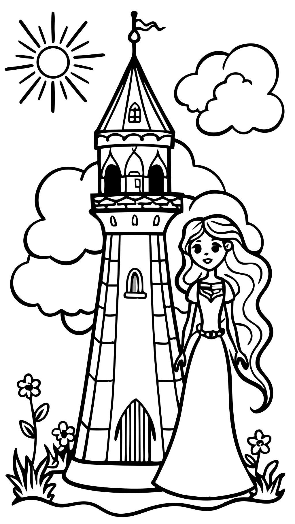 Páginas para colorear Princesa Rapunzel